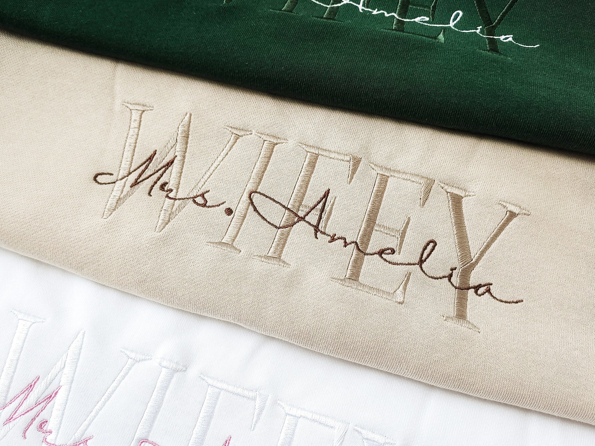 Wifey Embroidered Sweatshirt,Personalized Wife Sweatshirt ,Custom last name Bridal Sweatshirt ,Valentine's Day Gift ,Gift for Her