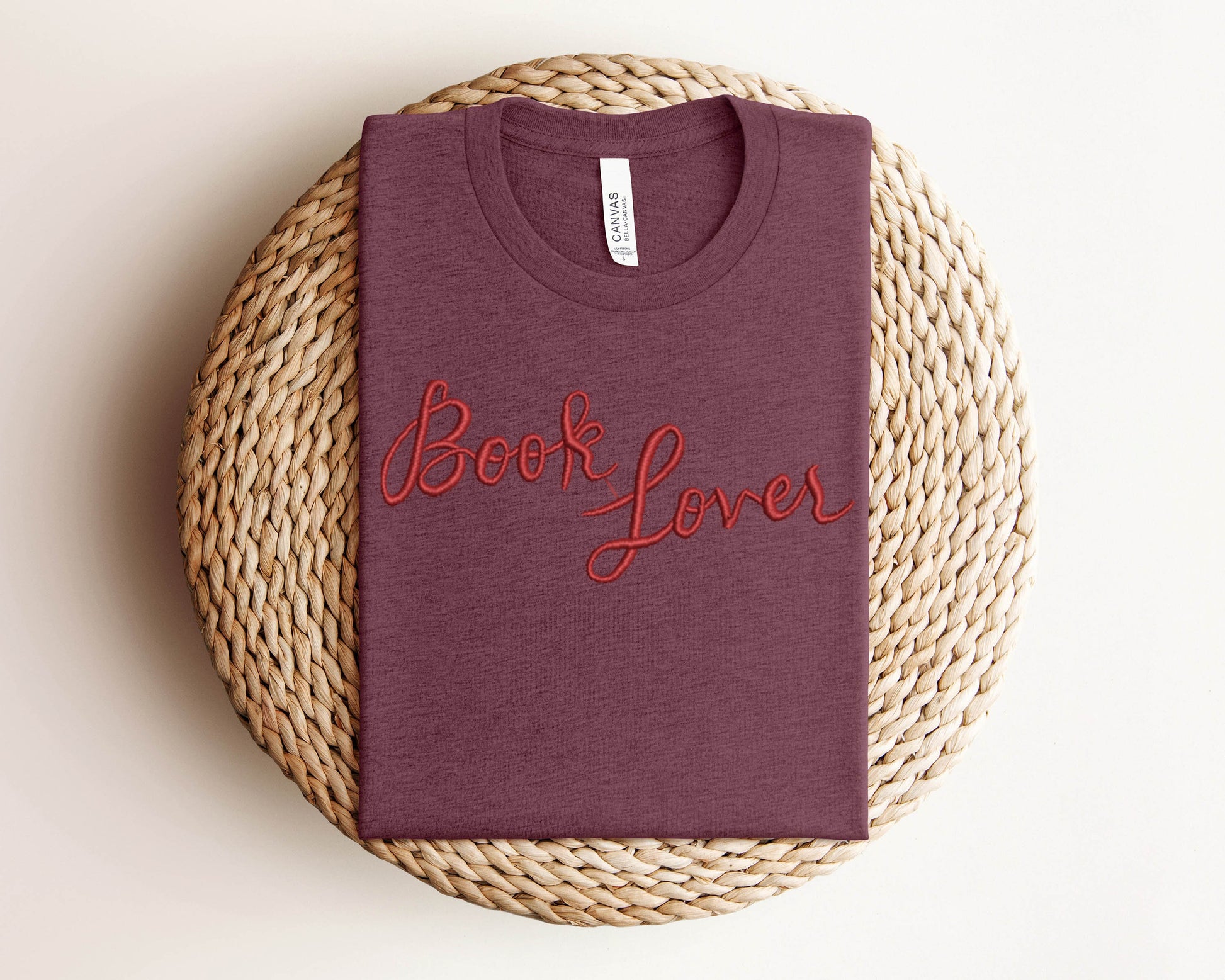 Embroidered Book Lover, Embroidered Reading Shirt, Retro Librarian Shirt, Teacher Appreciation Shirt, School, Book Lover Gift, Bookworm Tee