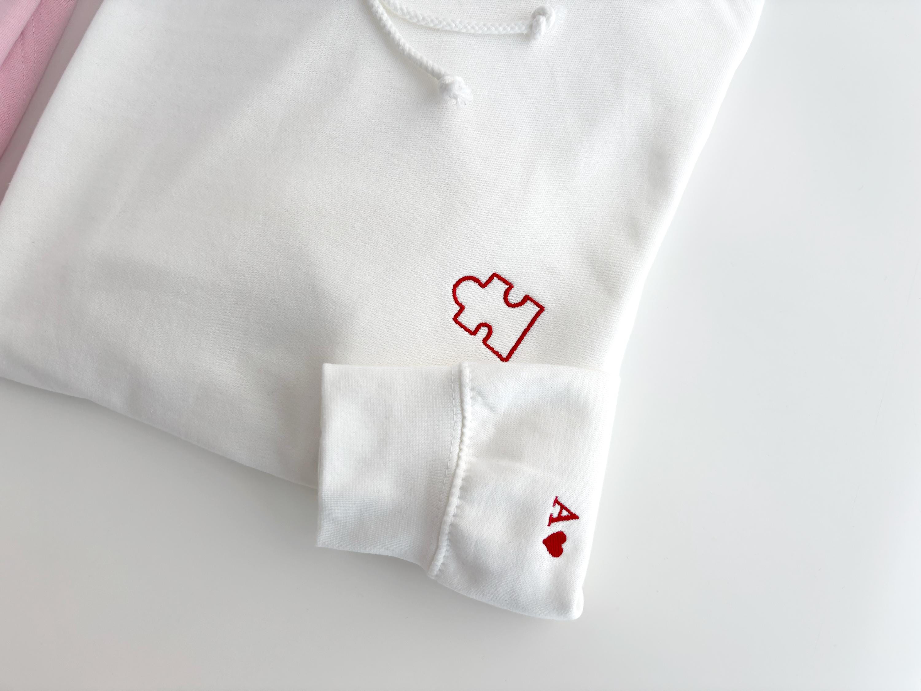 Personalized couples puzzle shirt, Custom initial heart Sweatshirt, matching couples Anniversary Outfit, Couple hoodie, Valentines Day Gift