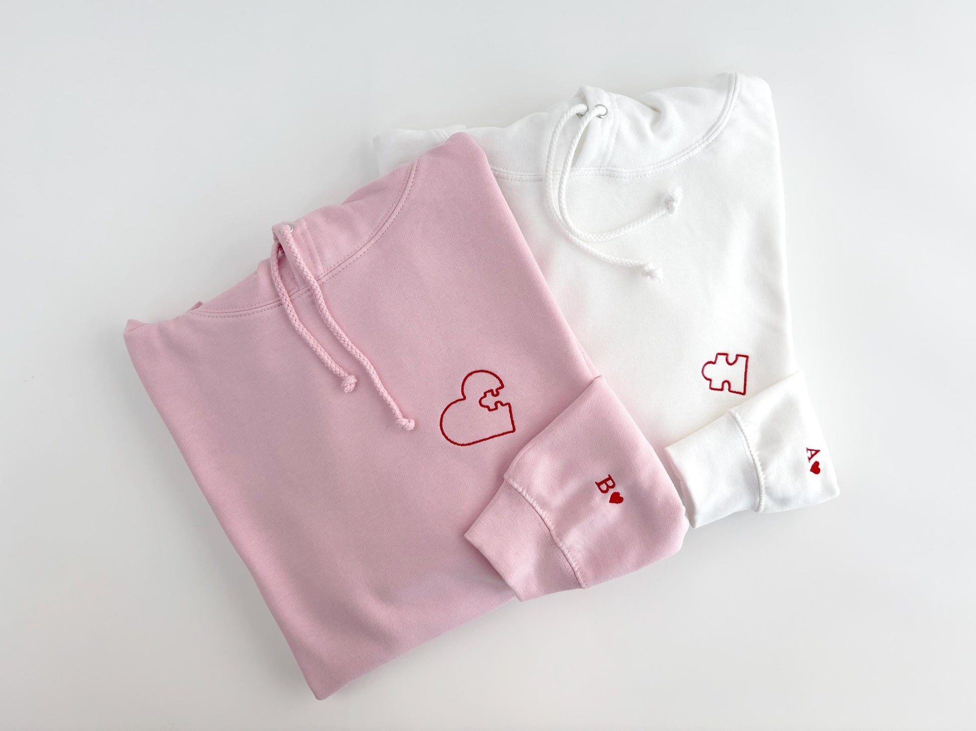 Personalized couples puzzle shirt, Custom initial heart Sweatshirt, matching couples Anniversary Outfit, Couple hoodie, Valentines Day Gift