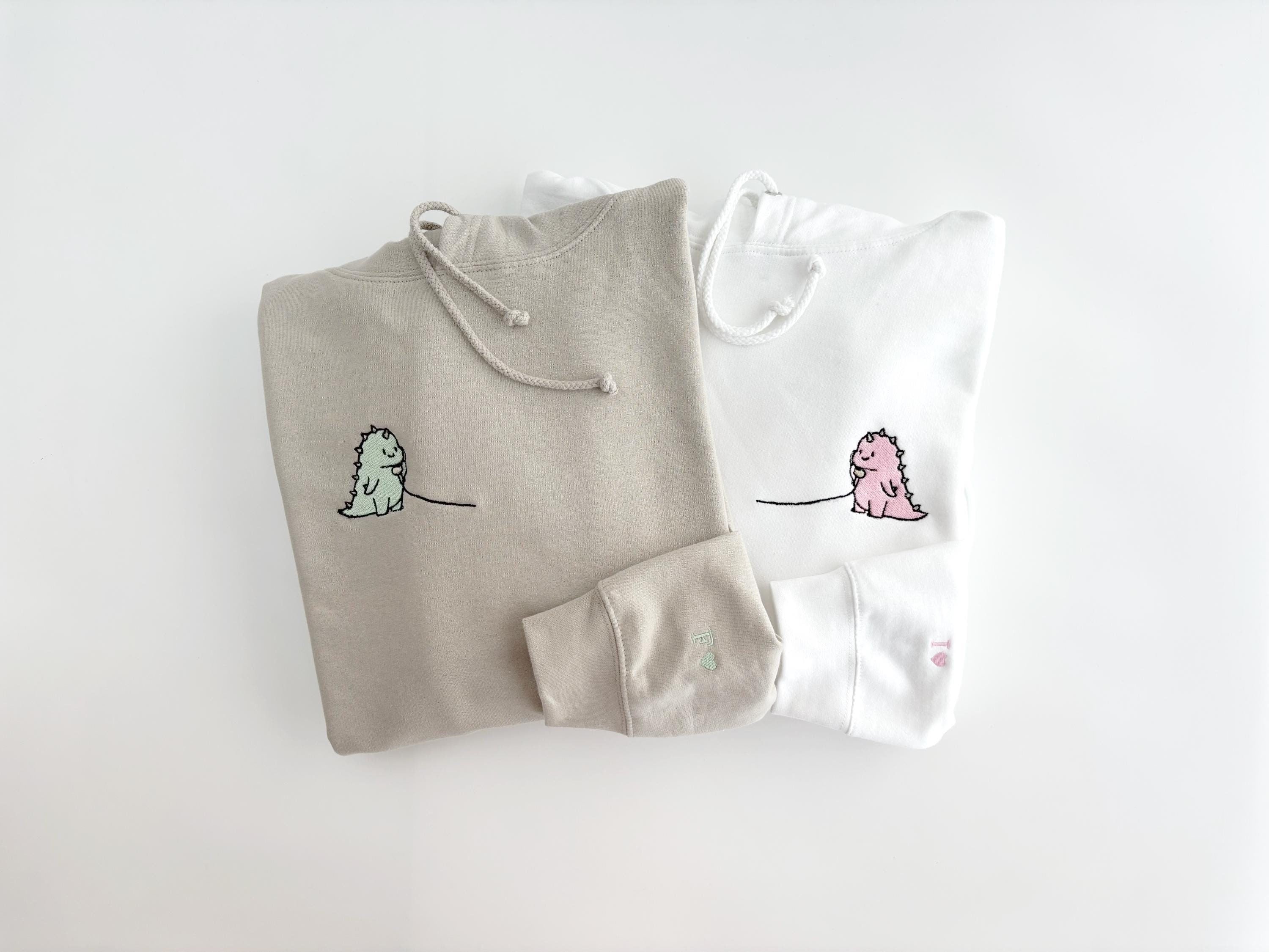 Cute Couples sweatshirt, couples dinosaur hoodie, special boyfriend gift valentines , personalised girlfriend gift husband wife anniversary