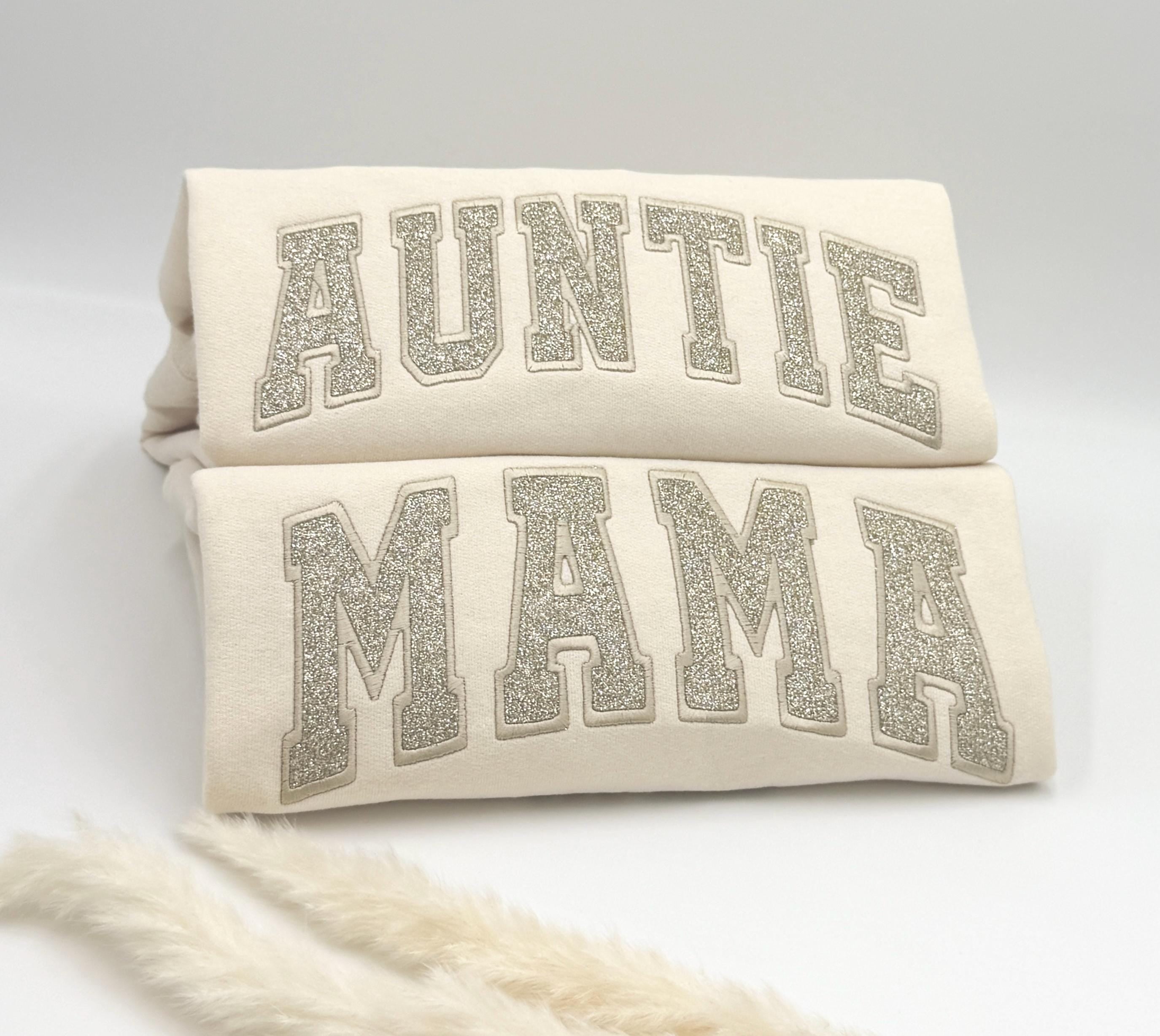 Custom Glitter Embroidered Mama Sweatshirt: Personalized Kids' Names