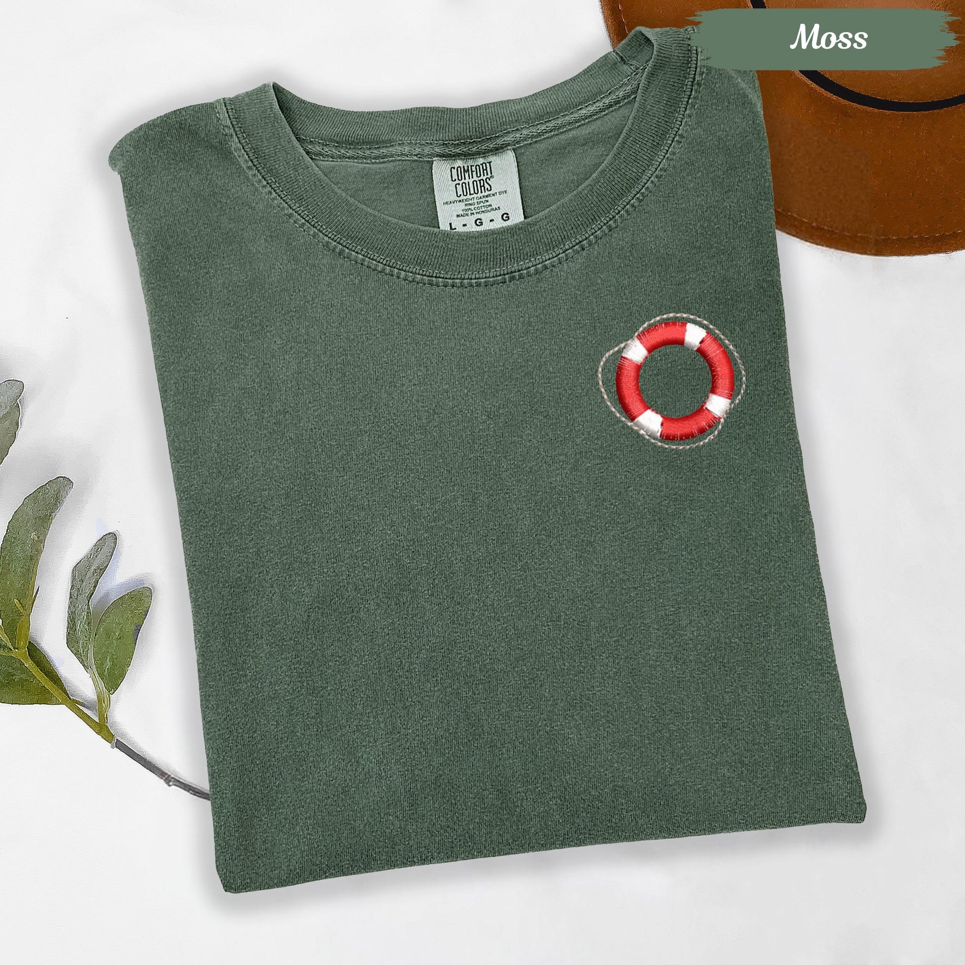 Coastal Embroidered Comfort Colors Tee – Minimal Beach Shirt, Aesthetic Summer Vibes, Trendy Custom Vacation Gift Tee