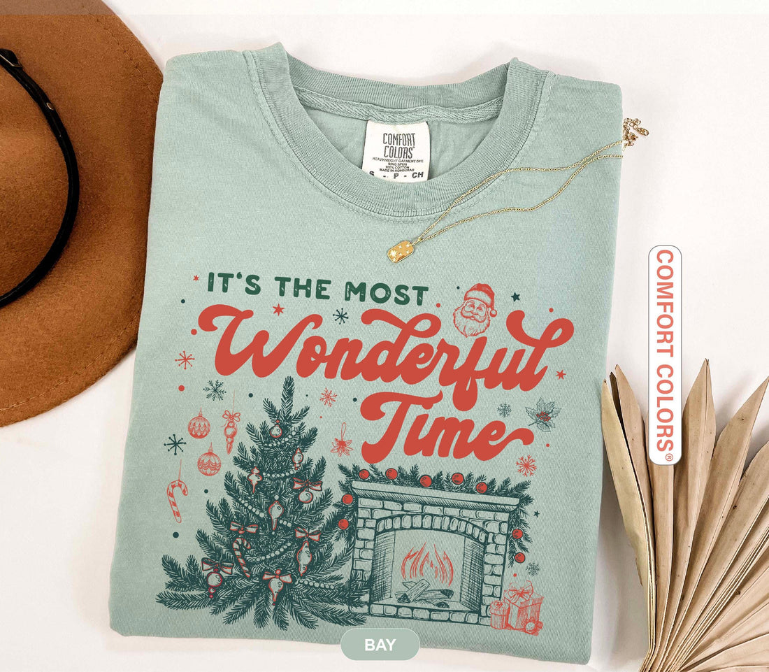 Comfort Colors Christmas Time Shirt, It's The Most Wonderful Time Shirt, Christmas Shirt, Vintage Christmas Shirt, Retro Christmas T-Shirt