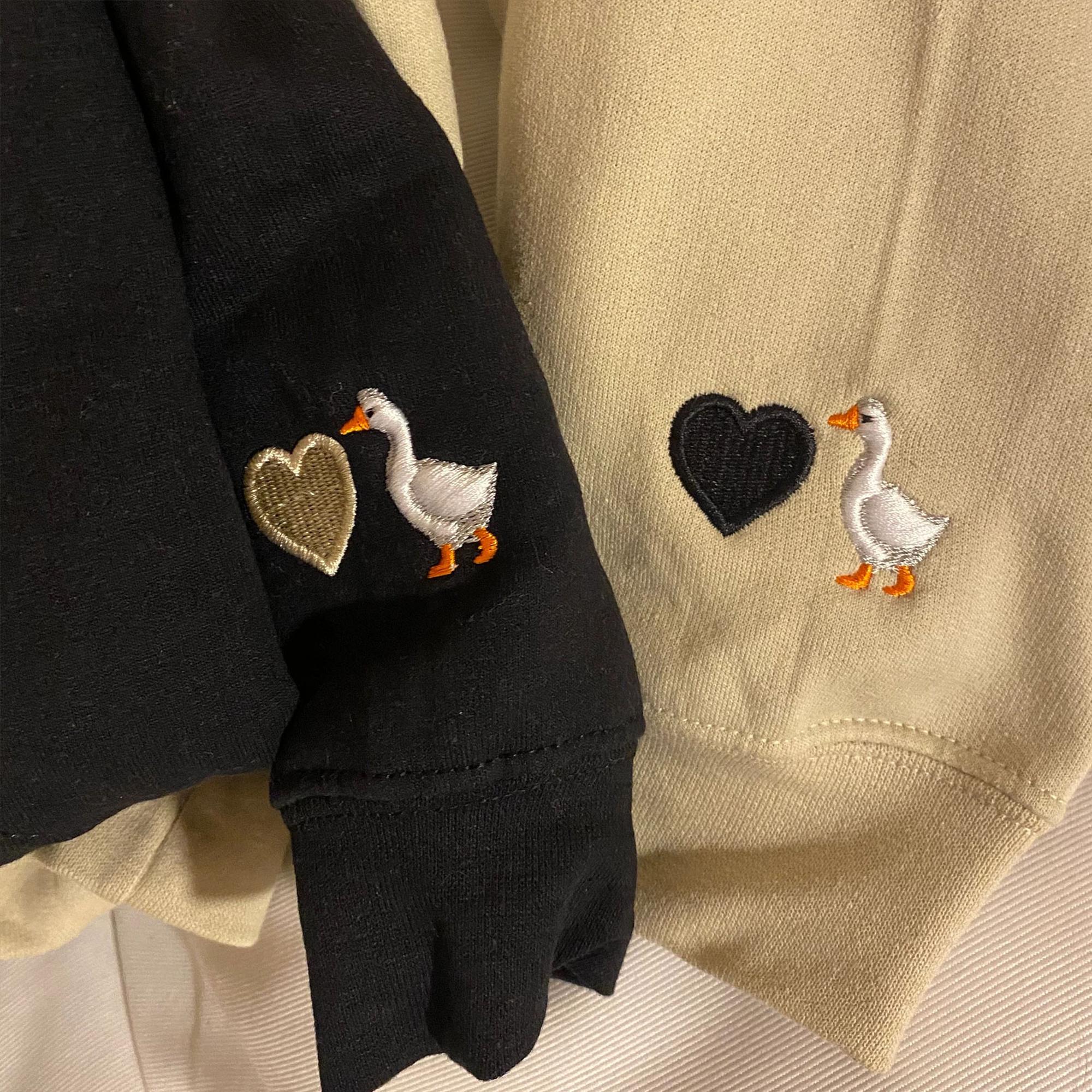 Custom Embroidered Sweatshirt or Hoodie - Custom Initials on Sleeve Hoodie for Boyfriend - Matching Couple Hoodies - 1st Anniversary Gift