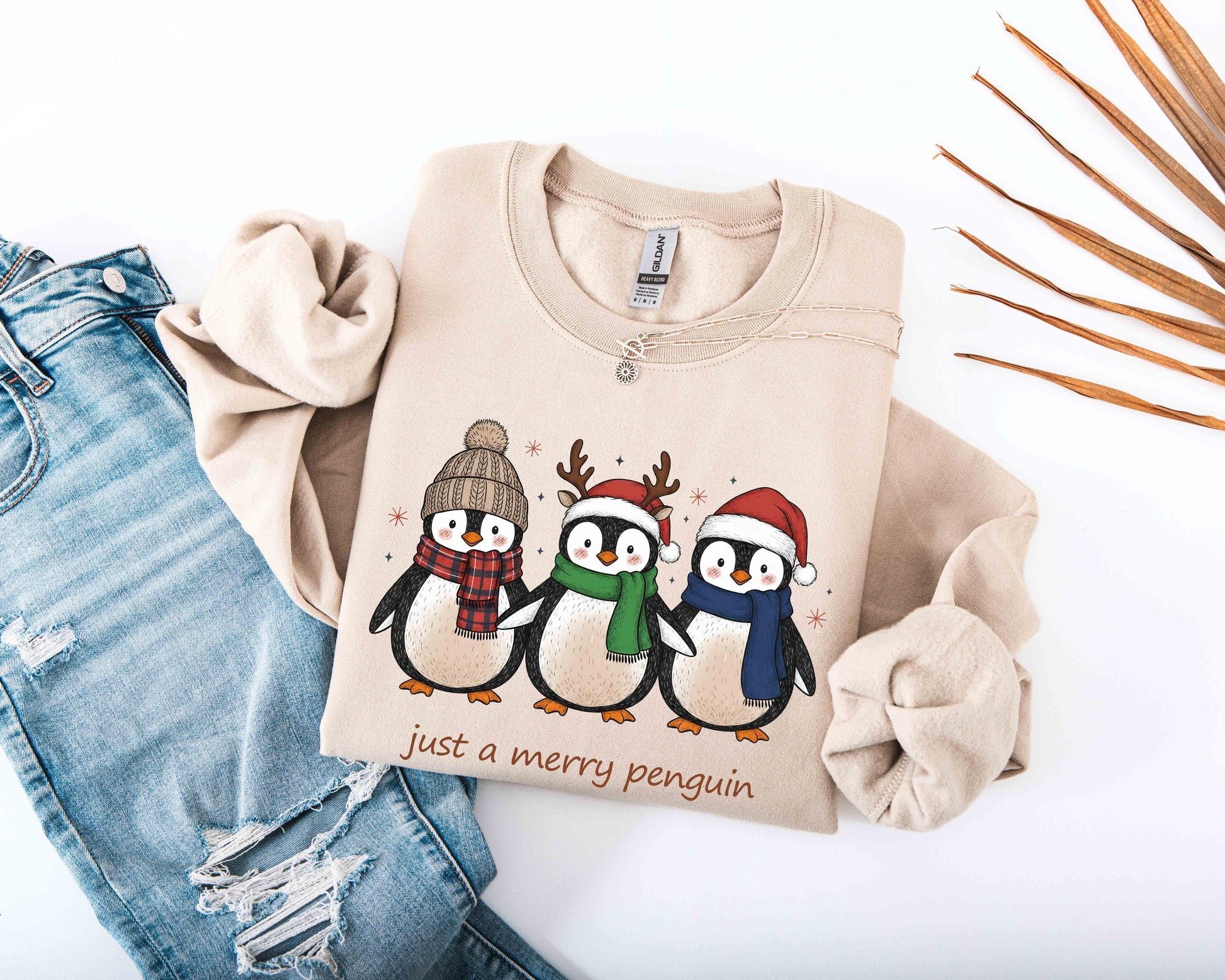 Just A Merry Penguin Shirt, Christmas Shirt, Funny Christmas Cozy Winter Animal Shirt, Cute Holiday Xmas Shirt, Merry Penguin Tee, Christmas