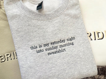 Custom Embroidered Quote Sweatshirt: Personalized Text Crewneck