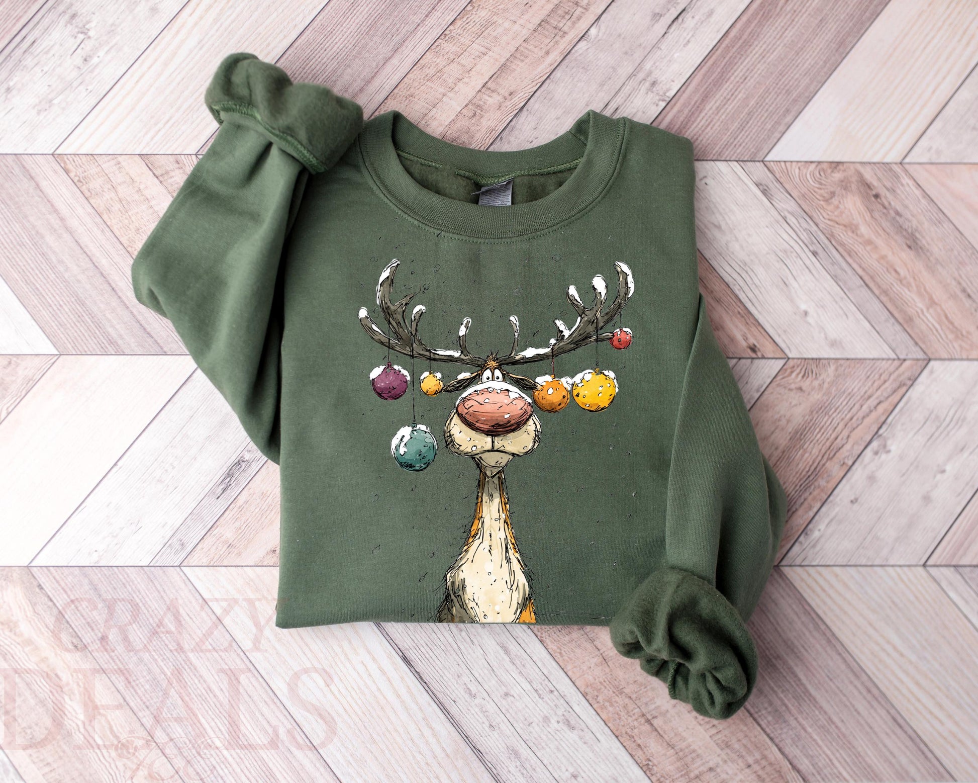 Vintage Reindeer Sweatshirt, Cute Christmas Sweatshirt, Retro Reindeer Sweatshirt, Merry Christmas Sweatshirt, Christmas Reindeer Sweatshirt