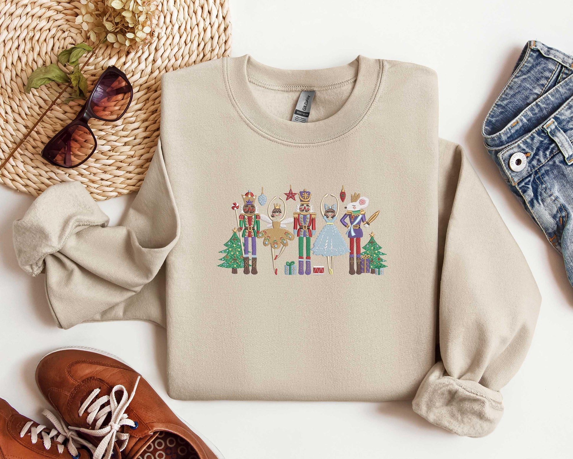 Embroidered Nutcracker Sweatshirt ,Embroidered, Christmas Sweatshirt, Christmas Nutcracker Shirt, Christmas Tee, Christmas, Christmas Gift