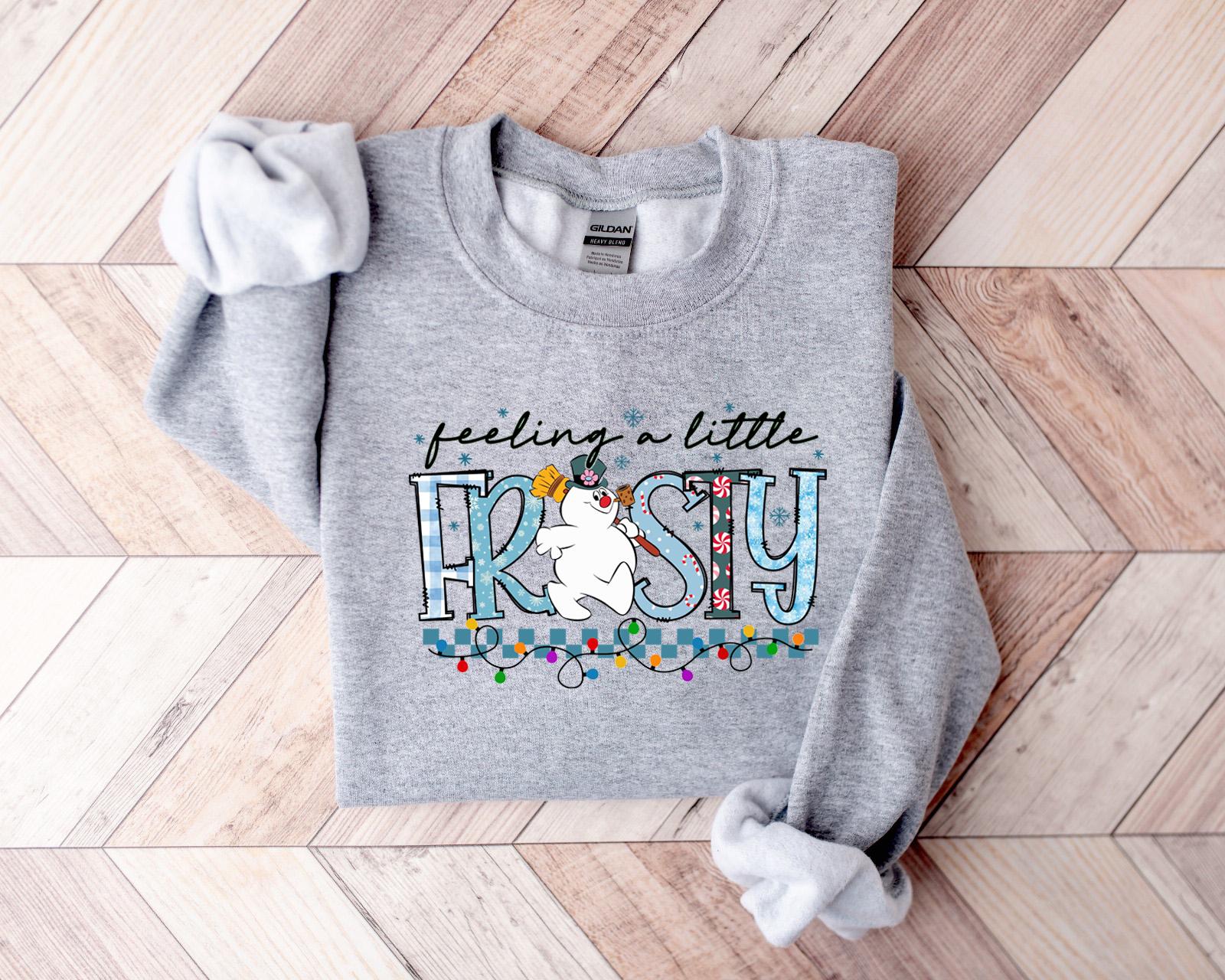 Feeling A Little Frosty Sweatshirt, Xmas Party Sweater, Christmas Snowman Shirt, Christmas Trip Shirt, Winter Holiday T-Shirt