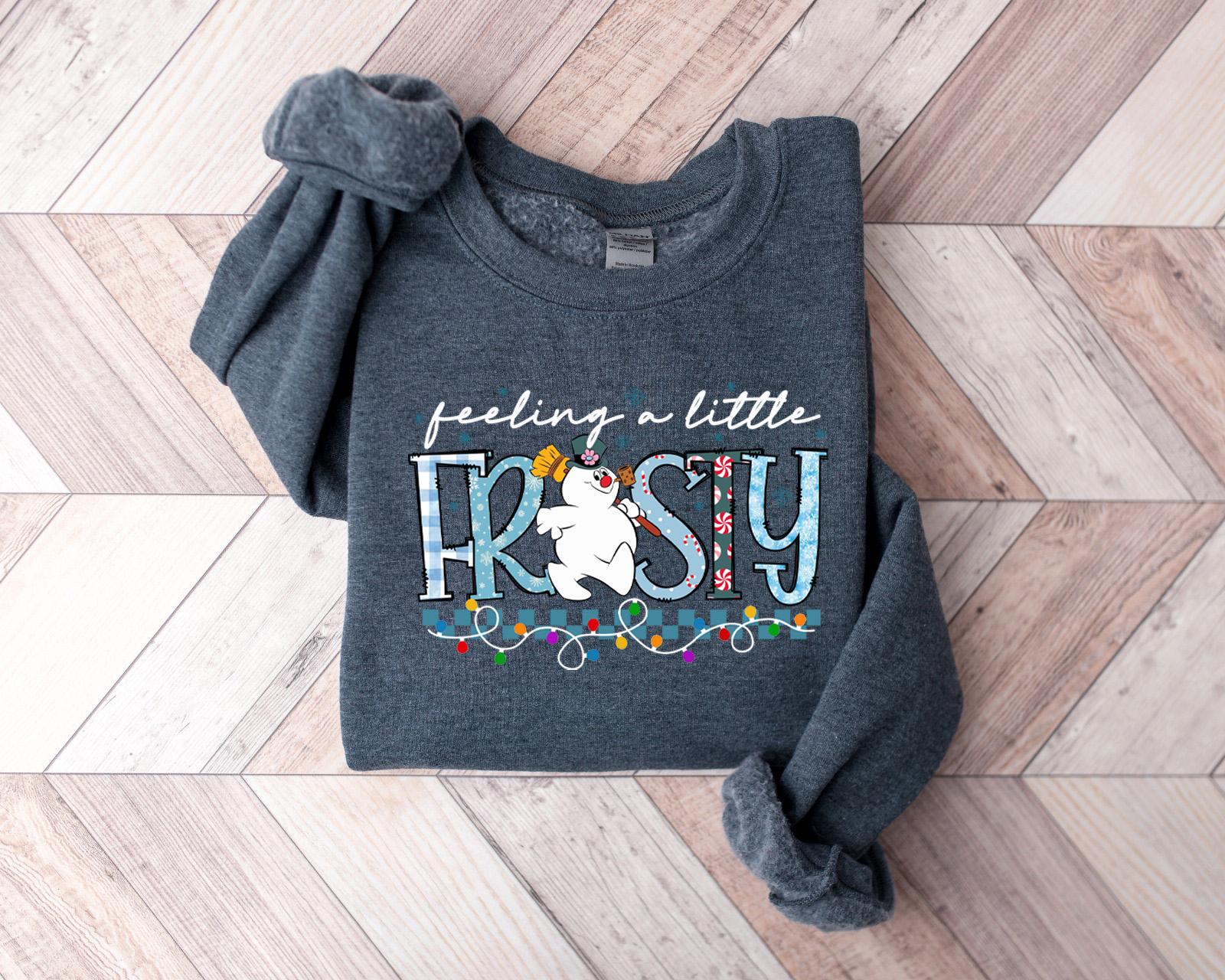 Feeling A Little Frosty Sweatshirt, Xmas Party Sweater, Christmas Snowman Shirt, Christmas Trip Shirt, Winter Holiday T-Shirt