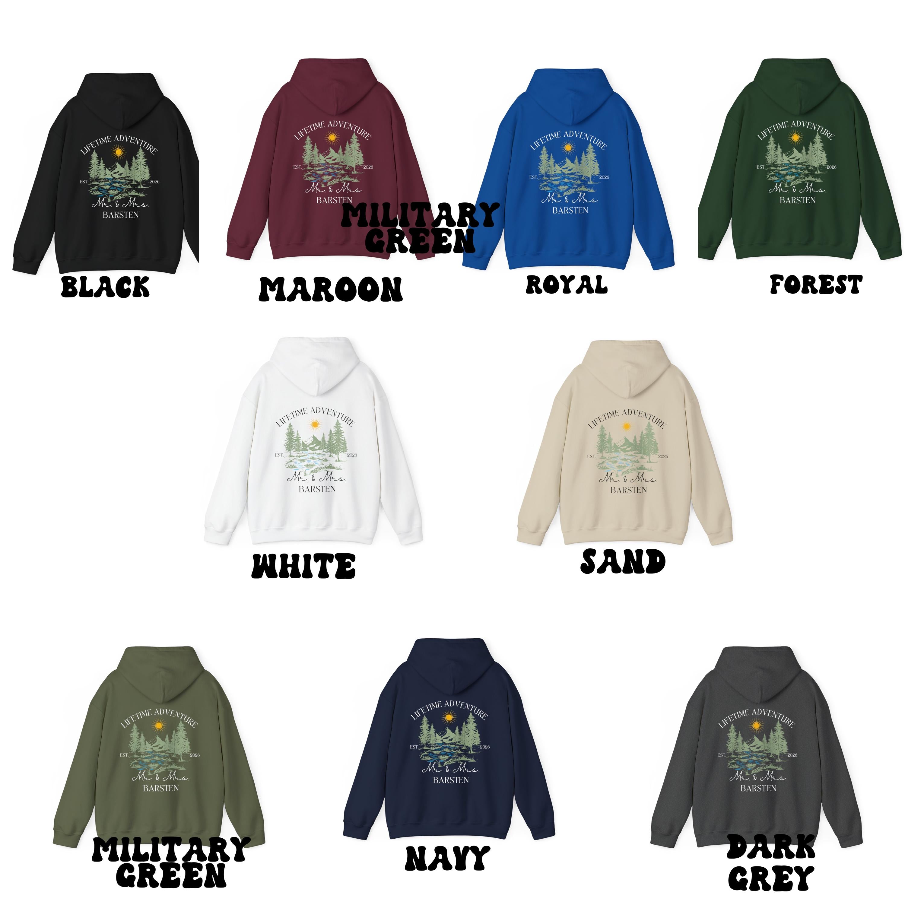 Newly Married Couple Hoodie | Personalized Mr & Mrs Sweatshirt, Honeymoon Adventure