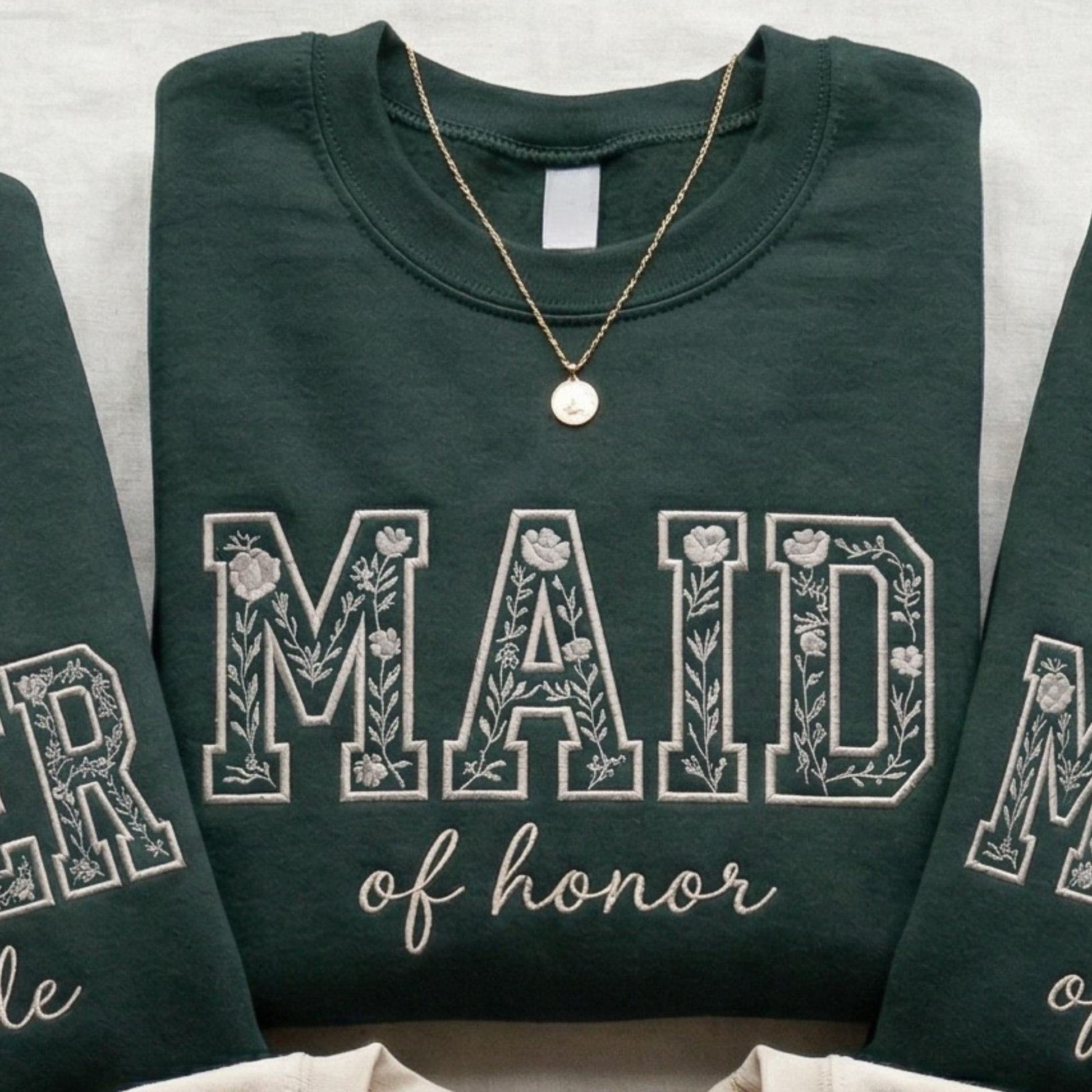 Embroidered Floral Wedding Sweatshirt, Mother of Bride/Groom Crewneck Tee