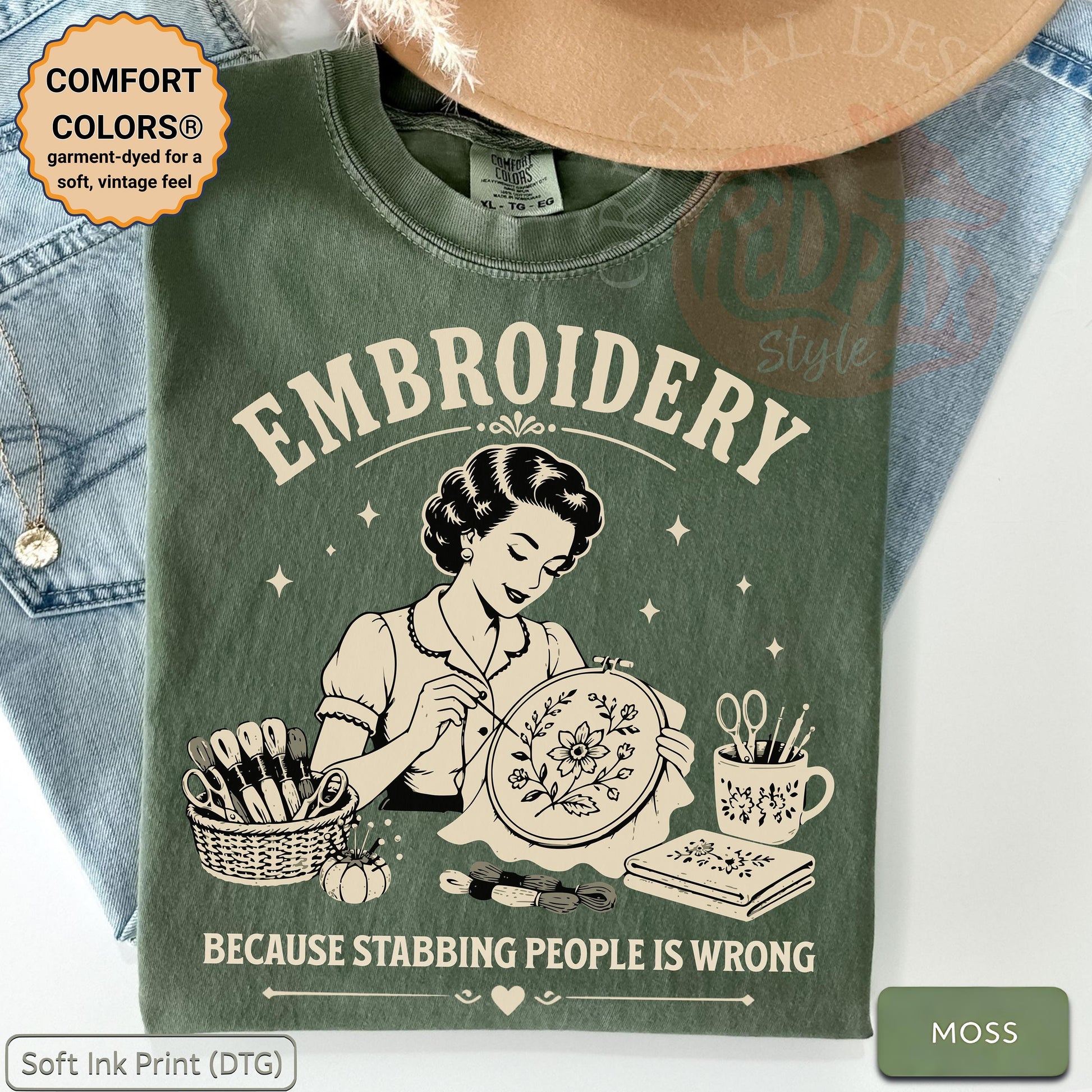 Embroidery Shirt Funny Embroidery Gift for Embroiderer Hand Embroidery Tee Floral Stitch Shirt Needlework Lover Craft Humor Tee