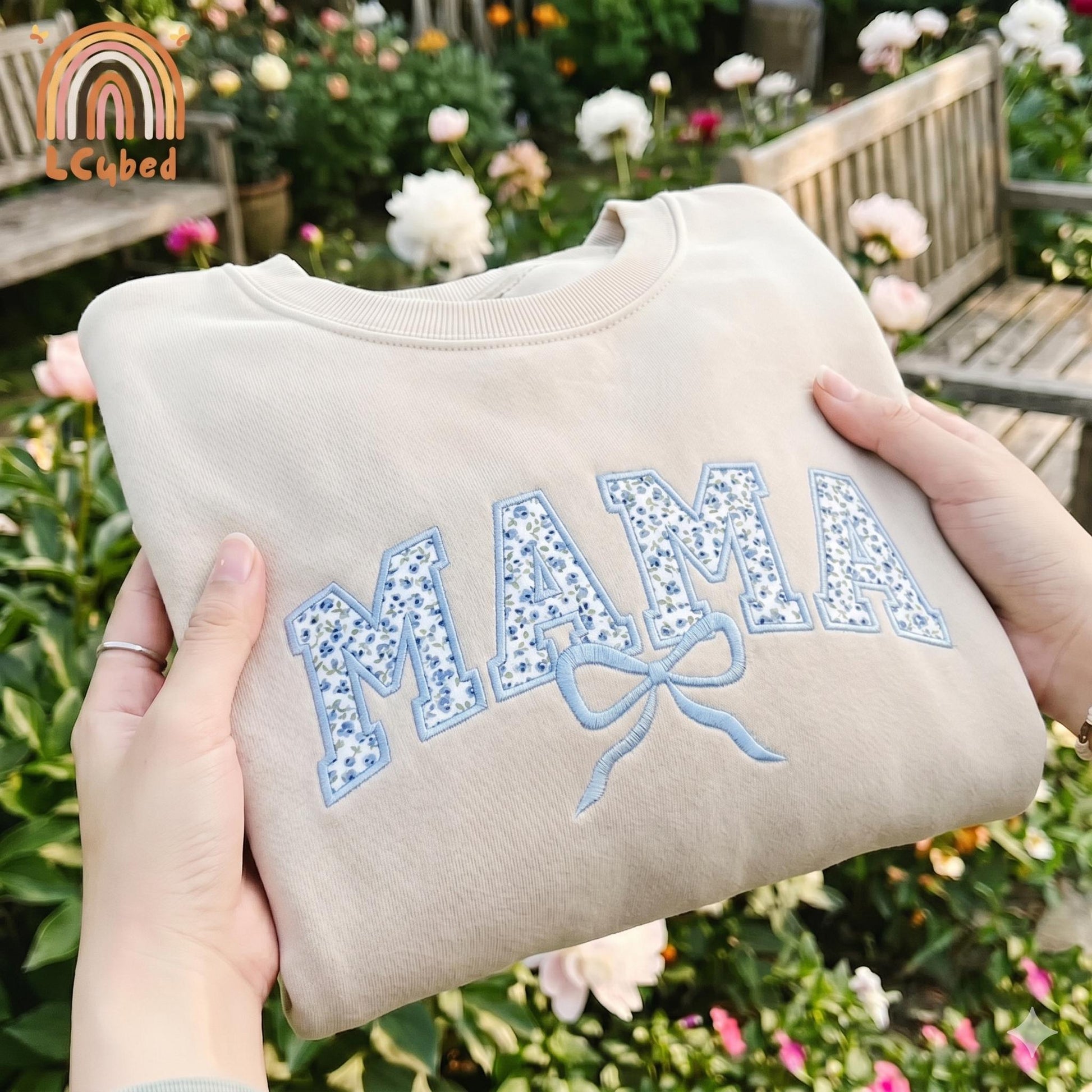 Embroidered Floral Mama Sweatshirt, Personalized Kid Name Applique Tee, Mother Life Shirt, Mom's Birthday Gift, Motherhood Apparel
