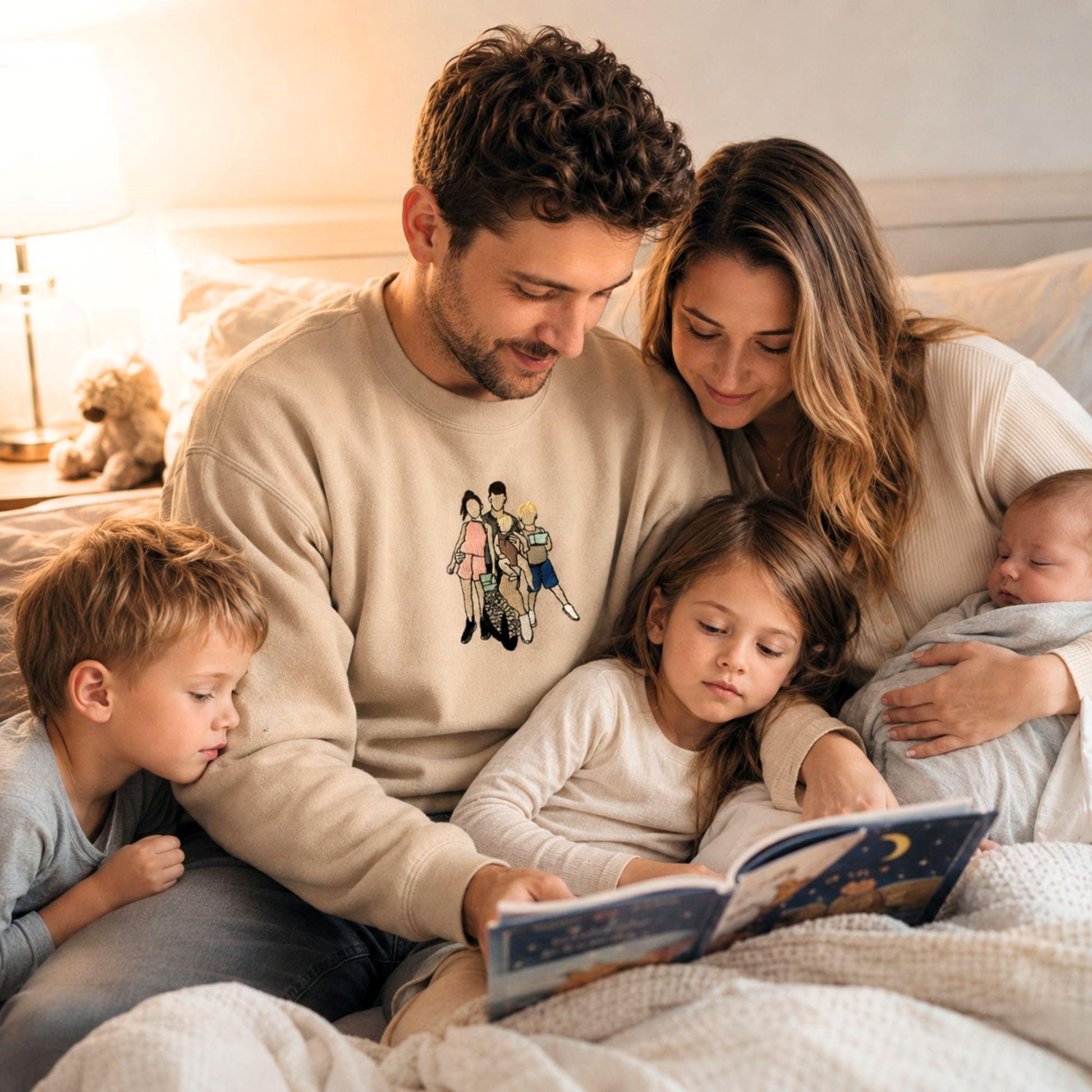 Family Reunion - Custom Embroidered Portrait Sweatshirt From Photo - Personalized Dad Shirt - Family Portrait Shirt - Christmas Gifts
