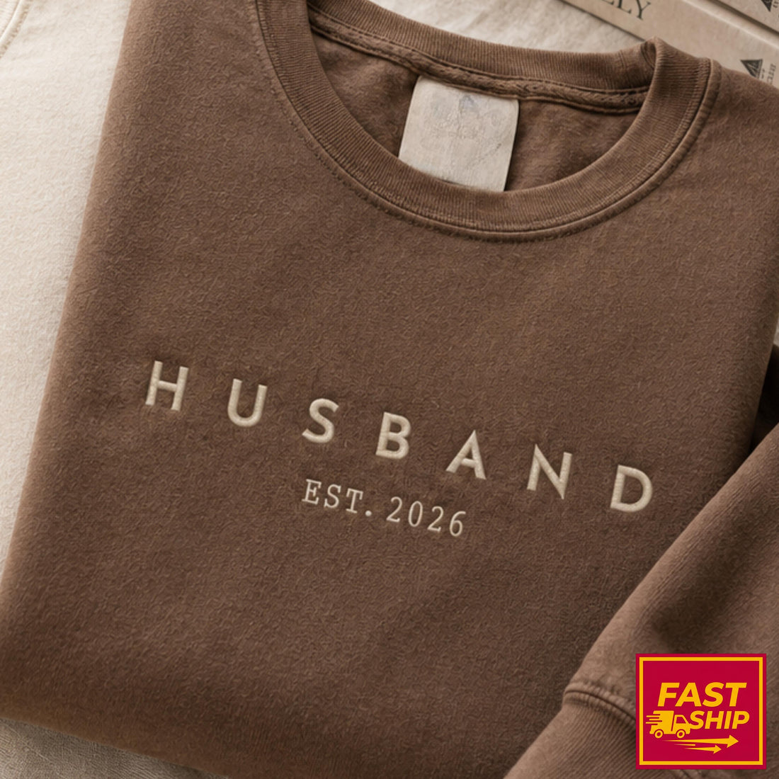 Embroidered Personalized Husband and Wife Matching SweatShirt, Honeymooning T-shirt, Newlyweds, Wedding Gifts, Anniversary Couple Gift