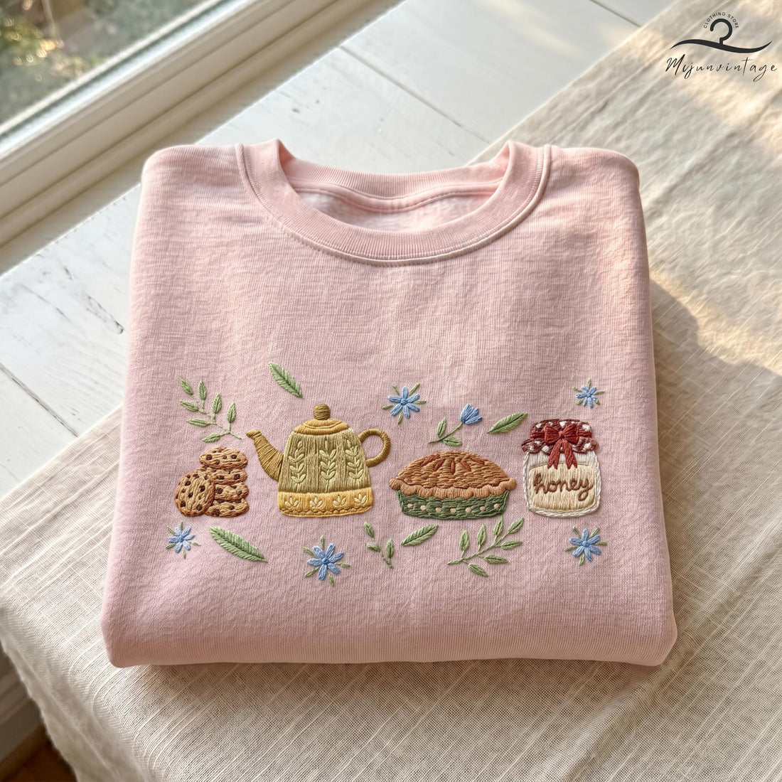 Embroidered Grandma Cottage Core Sweatshirt, Vintage Hen In Nest Shirt, Cottagecore Style Shirt, Vintage Icons Tee, Cake & Tea Shirt