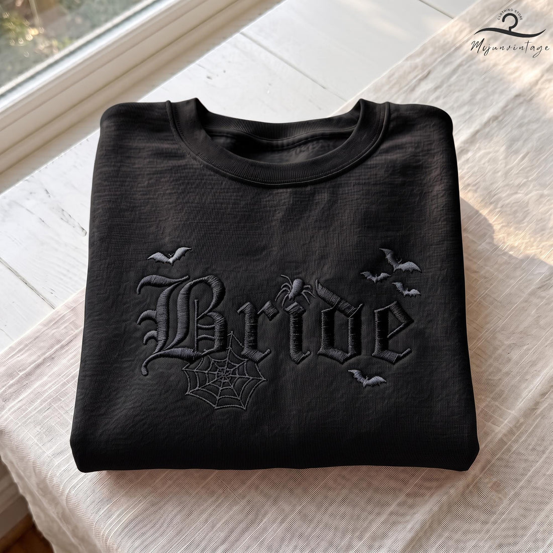 EMBROIDERED Halloween Bride Shirt, Spooky Wedding T-Shirt, Funny Engagement Shirt, Bride To Be Halloween T-Shirt, Witchy Bachelorette Gift