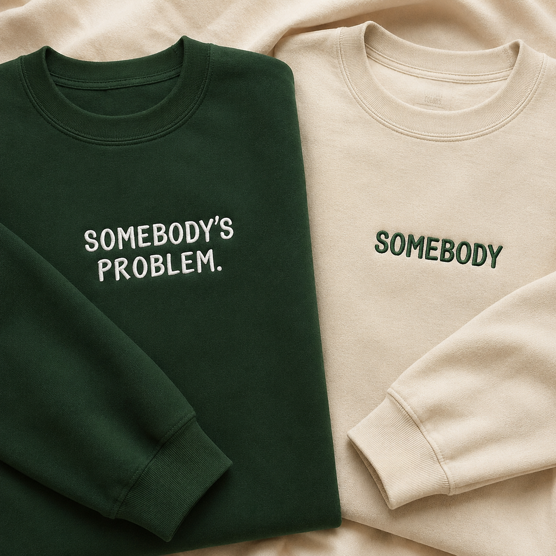 Embroidered Funny Couple Embroidered Sweatshirt, Hoodie, Somebody's Problem, Matching Hoodies For Couple, Valentine Matching Gift for Couple